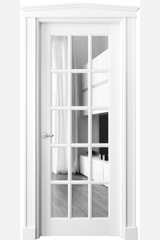Дверь межкомнатная 6311 ББЛ Зеркало. Цвет Бук белоснежный. Материал Массив бука эмаль. Коллекция Toscana Grigliato. Картинка.