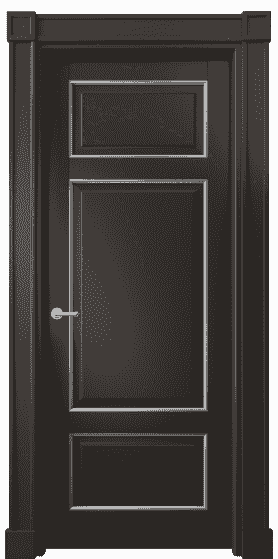 Дверь межкомнатная 6307 БАНС. Цвет Бук антрацит с серебром. Материал  Массив бука эмаль с патиной. Коллекция Toscana Plano. Картинка.