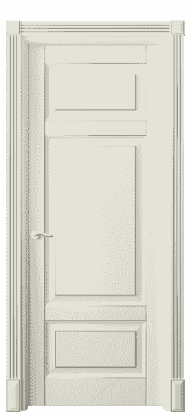 Дверь межкомнатная 0721 БМБС. Цвет Бук молочно-белый с серебром. Материал  Массив бука эмаль с патиной. Коллекция Lignum. Картинка.