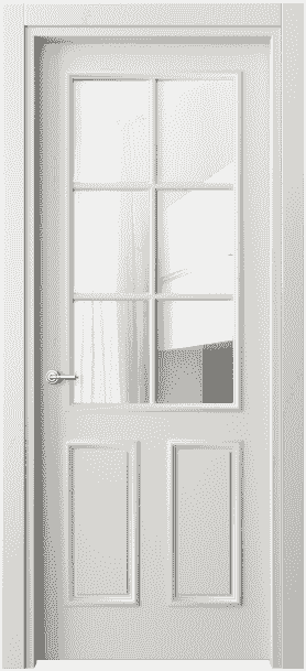 Дверь межкомнатная 8132 МСР Прозрачное стекло. Цвет Матовый серый. Материал Гладкая эмаль. Коллекция Paris. Картинка.