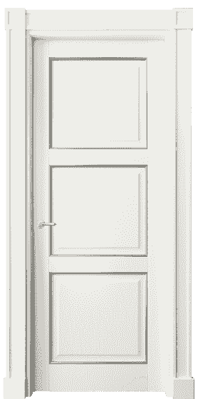Дверь межкомнатная 6309 БЖМС. Цвет Бук жемчуг с серебром. Материал  Массив бука эмаль с патиной. Коллекция Toscana Plano. Картинка.