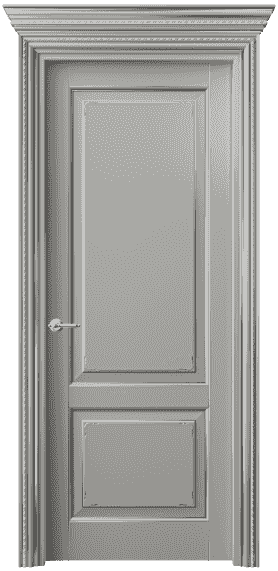 Дверь межкомнатная 6211 БНСРС. Цвет Бук нейтральный серый с серебром. Материал  Массив бука эмаль с патиной. Коллекция Royal. Картинка.