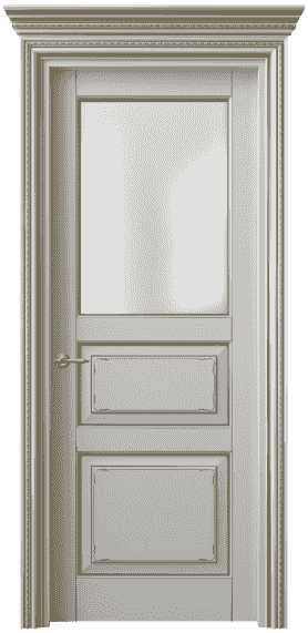 Дверь межкомнатная 6232 БСРП САТ. Цвет Бук серый с позолотой. Материал  Массив бука эмаль с патиной. Коллекция Royal. Картинка.