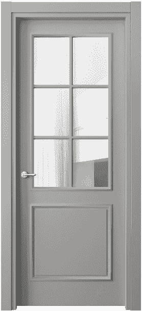 Дверь межкомнатная 8122 МНСР Прозрачное стекло. Цвет Матовый нейтральный серый. Материал Гладкая эмаль. Коллекция Paris. Картинка.