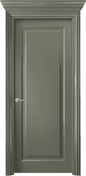 Дверь межкомнатная 6201 БОТС. Цвет Бук оливковый тёмный с серебром. Материал  Массив бука эмаль с патиной. Коллекция Royal. Картинка.