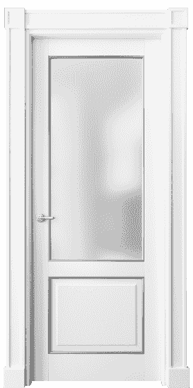 Дверь межкомнатная 6302 ББЛС САТ. Цвет Бук белоснежный с серебром. Материал  Массив бука эмаль с патиной. Коллекция Toscana Plano. Картинка.
