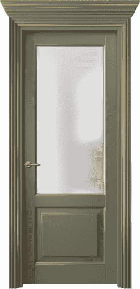 Дверь межкомнатная 6212 БОТП САТ. Цвет Бук оливковый тёмный с позолотой. Материал  Массив бука эмаль с патиной. Коллекция Royal. Картинка.