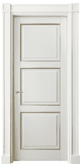 Дверь межкомнатная 6309 БСРП. Цвет Бук серый с позолотой. Материал  Массив бука эмаль с патиной. Коллекция Toscana Plano. Картинка.