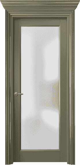 Дверь межкомнатная 6202 БОТП САТ. Цвет Бук оливковый тёмный с позолотой. Материал  Массив бука эмаль с патиной. Коллекция Royal. Картинка.