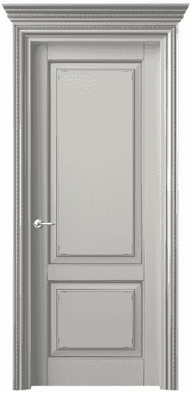 Дверь межкомнатная 6211 БСРС. Цвет Бук серый с серебром. Материал  Массив бука эмаль с патиной. Коллекция Royal. Картинка.