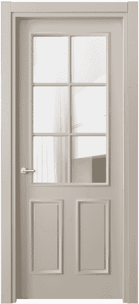 Дверь межкомнатная 8132 МСБЖ Прозрачное стекло. Цвет Матовый светло-бежевый. Материал Гладкая эмаль. Коллекция Paris. Картинка.
