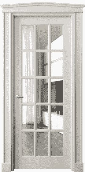 Дверь межкомнатная 6311 БОС Зеркало. Цвет Бук облачный серый. Материал Массив бука эмаль. Коллекция Toscana Grigliato. Картинка.