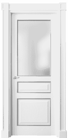 Дверь межкомнатная 6304 ББЛС САТ. Цвет Бук белоснежный с серебром. Материал  Массив бука эмаль с патиной. Коллекция Toscana Plano. Картинка.