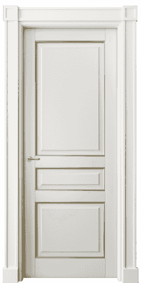Дверь межкомнатная 6305 БСРП. Цвет Бук серый с позолотой. Материал  Массив бука эмаль с патиной. Коллекция Toscana Plano. Картинка.