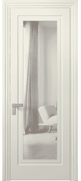 Дверь межкомнатная 8303 ММБ Зеркало с одной стороны. Цвет Матовый молочно-белый. Материал Гладкая эмаль. Коллекция Rocca. Картинка.