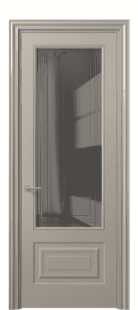 Дверь межкомнатная 8442 МБСК Серое с гравировкой. Цвет Матовый бисквитный. Материал Гладкая эмаль. Коллекция Mascot. Картинка.