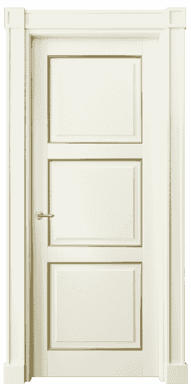 Дверь межкомнатная 6309 БМБП. Цвет Бук молочно-белый с позолотой. Материал  Массив бука эмаль с патиной. Коллекция Toscana Plano. Картинка.