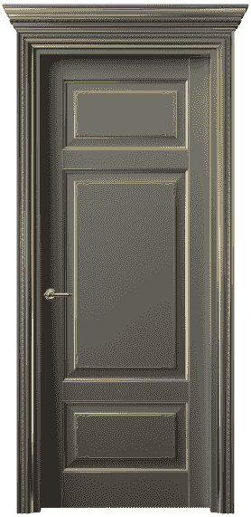 Дверь межкомнатная 6221 БКЛСП. Цвет Бук классический серый с позолотой. Материал  Массив бука эмаль с патиной. Коллекция Royal. Картинка.