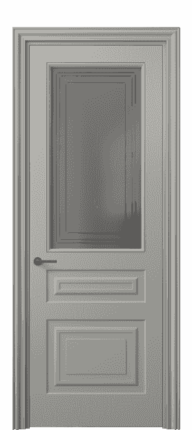 Дверь межкомнатная 8412 МНСР Серый сатин с гравировкой. Цвет Матовый нейтральный серый. Материал Гладкая эмаль. Коллекция Mascot. Картинка.