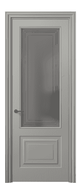 Дверь межкомнатная 8452 МНСР Серый сатин с гравировкой. Цвет Матовый нейтральный серый. Материал Гладкая эмаль. Коллекция Mascot. Картинка.