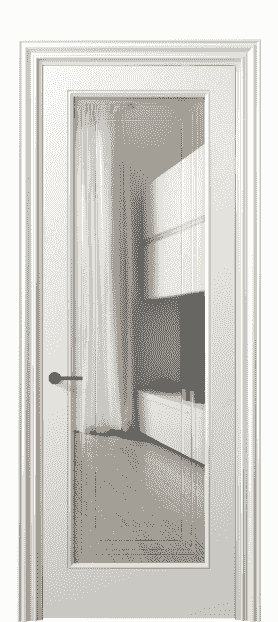 Дверь межкомнатная 8400 МЖМ Прозрачное стекло с гравировкой Mascot. Цвет Матовый жемчужный. Материал Гладкая эмаль. Коллекция Mascot. Картинка.