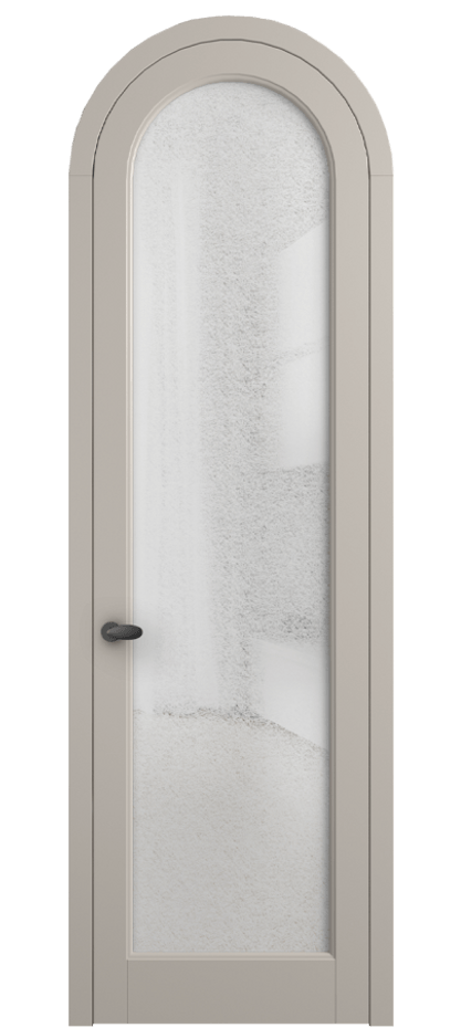 Межкомнатная дверь Палаццо 6814 Матовый светло-бежевый Фактурное стекло "Лёд", триплекс Цена 131159 ₽ | Volhovec