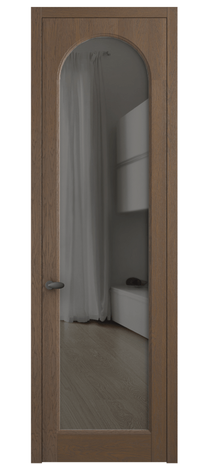 Межкомнатная дверь Палаццо 6804 Дуб туманный матовый Прозрачное серое стекло, триплекс Цена 152529 ₽ | Volhovec