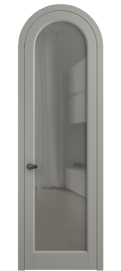 Межкомнатная дверь Palazzo 6814 Матовый нейтральный серый Рифлёное серое стекло "Дюна", триплекс Цена 131159 ₽ | Volhovec