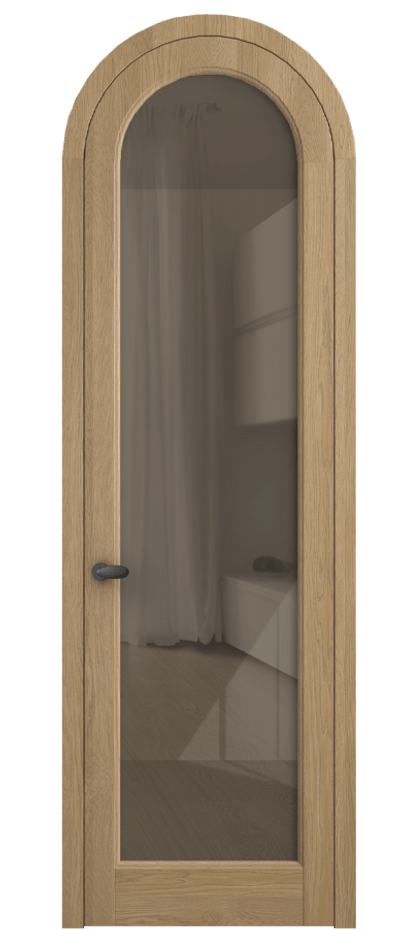 Межкомнатная дверь Палаццо 6814 Дуб соломенный матовый Рефлективное бронзовое стекло "Стопсол", калёное Цена 214349 ₽ | Volhovec