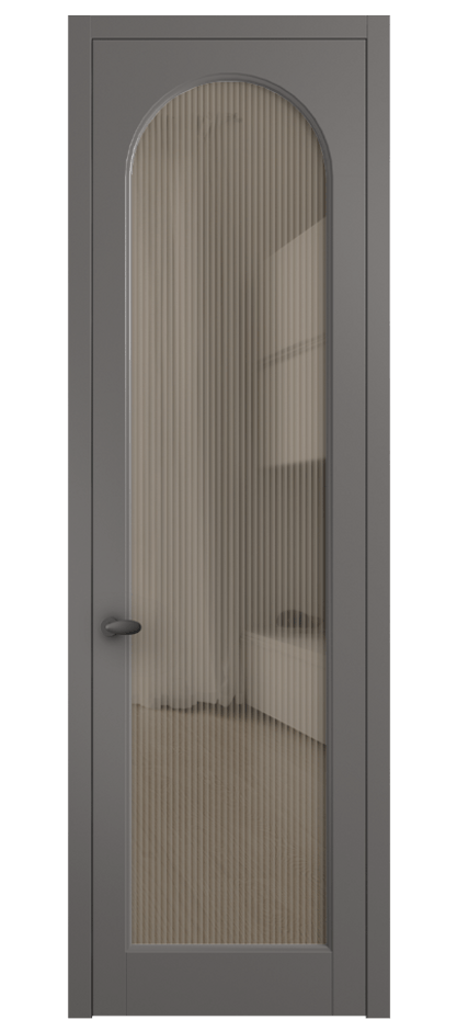 Межкомнатная дверь Палаццо 6804 Матовый классический серый Рифлёное бронзовое стекло "Мору", триплекс Цена 105029 ₽ | Volhovec