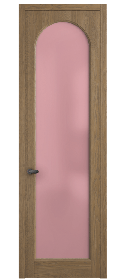 Межкомнатная дверь Palazzo 6804 Дуб мускатный матовый Сатинированное розовое стекло, триплекс Цена 148229 ₽ | Volhovec