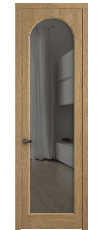Межкомнатная дверь Палаццо 6804 Дуб пшеничный матовый Прозрачное серое стекло, триплекс Цена 152529 ₽ | Volhovec
