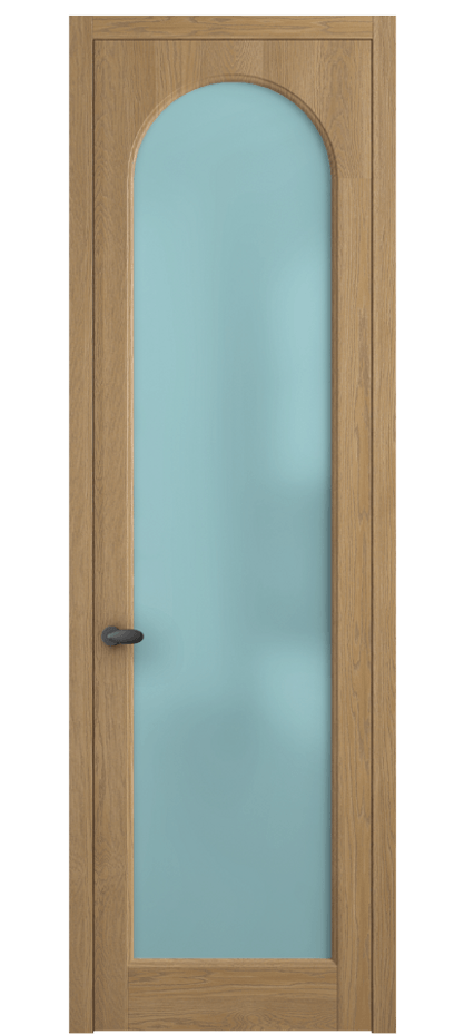 Межкомнатная дверь Palazzo 6804 Дуб пшеничный матовый Сатинированное голубое стекло, триплекс Цена 148229 ₽ | Volhovec