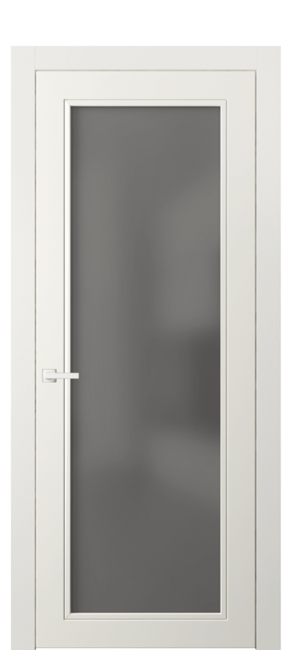 Межкомнатная дверь Neo Classic 8000 Матовый жемчужный Сатинированное серое стекло, триплекс Цена 63119 ₽ | Volhovec