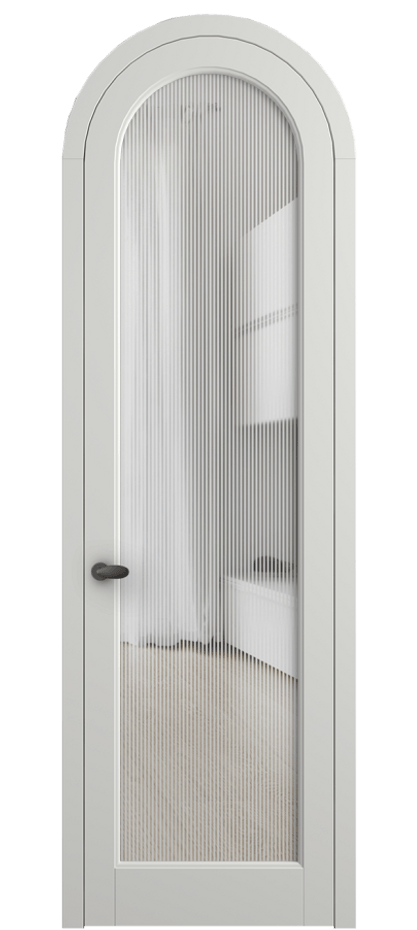 Межкомнатная дверь Палаццо 6814 Матовый светло-серый Рифлёное стекло "Дюна", триплекс Цена 131159 ₽ | Volhovec