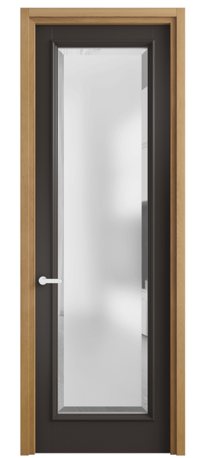 Межкомнатная дверь Шарм 6702 Матовый антрацит Сатинированное стекло с фацетом Цена 102399 ₽ | Volhovec