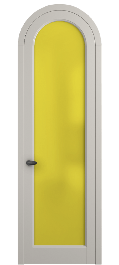 Межкомнатная дверь Palazzo 6814 Матовый облачно-серый Сатинированное жёлтое стекло, триплекс Цена 125159 ₽ | Volhovec