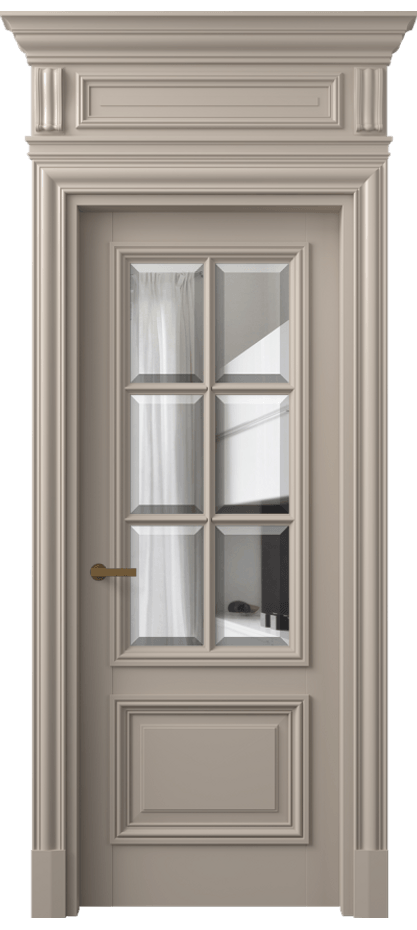 Межкомнатная дверь Антик 7312 Матовый бисквитный Прозрачное стекло с фацетом Цена 181709 ₽ | Volhovec
