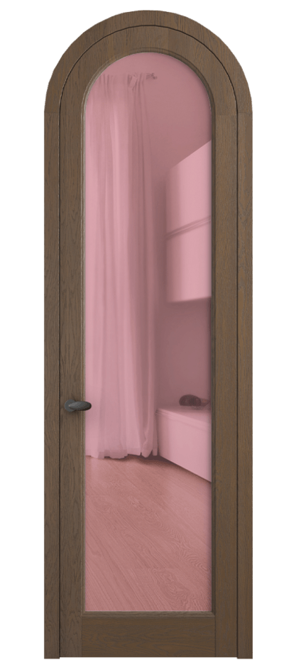 Межкомнатная дверь Palazzo 6814 Дуб туманный матовый Прозрачное розовое стекло, триплекс Цена 1391600 AMD | Volhovec
