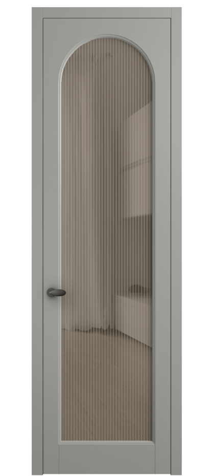 Межкомнатная дверь Палаццо 6804 Матовый нейтральный серый Рифлёное бронзовое стекло "Мору", триплекс Цена 105029 ₽ | Volhovec