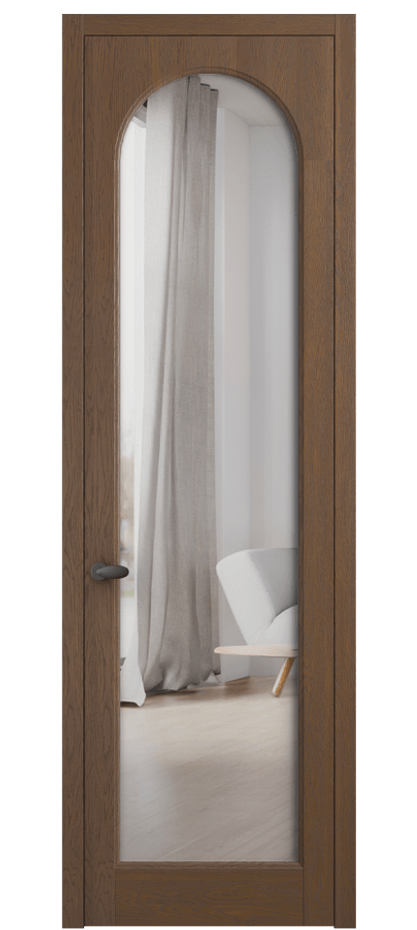 Межкомнатная дверь Палаццо 6804 Дуб каштановый матовый Двустороннее зеркало, триплекс Цена 154529 ₽ | Volhovec