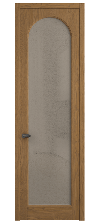 Межкомнатная дверь Палаццо 6804 Дуб пряный матовый Фактурное бронзовое стекло "Лёд", триплекс Цена 158529 ₽ | Volhovec