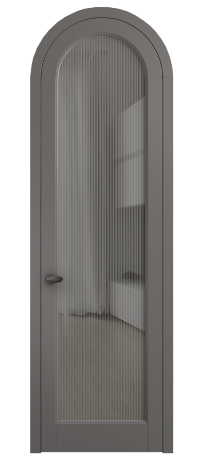 Межкомнатная дверь Palazzo 6814 Матовый классический серый Рифлёное серое стекло "Moru", триплекс Цена 133159 ₽ | Volhovec