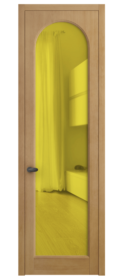 Межкомнатная дверь Palazzo 6804 Бук натуральный матовый Прозрачное жёлтое стекло, триплекс Цена 121279 ₽ | Volhovec