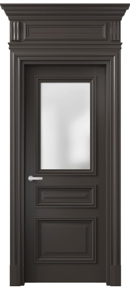 Межкомнатная дверь Антик 7304 Матовый антрацит Сатинированное стекло Цена 160309 ₽ | Volhovec