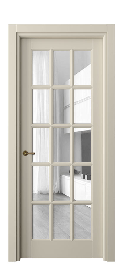 Межкомнатная дверь Toscana Grigliato 6311 Бук бежево-серый Прозрачное стекло Цена 114199 ₽ | Volhovec
