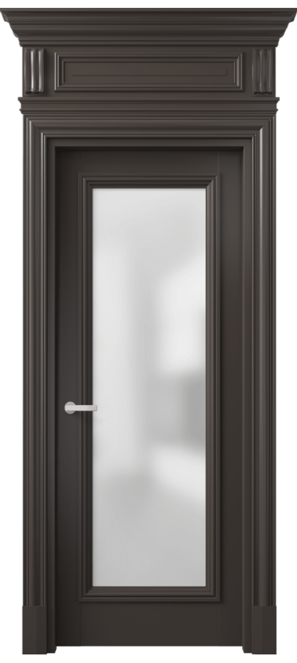 Межкомнатная дверь Антик 7300 Матовый антрацит Сатинированное стекло Цена 160309 ₽ | Volhovec