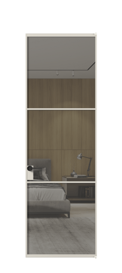 Алюминиевая дверь АЛПЛ040.03 Алюминий облачно-серый Рефлективное серое стекло "Stopsol", калёное Цена 151770  | Volhovec