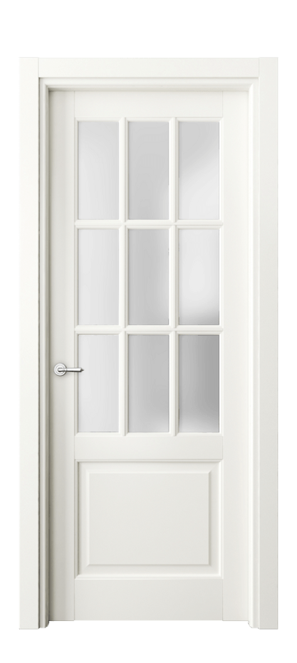 Межкомнатная дверь Тоскана Грильято 6312 Матовый жемчужный Сатинированное стекло Цена 111899 ₽ | Volhovec