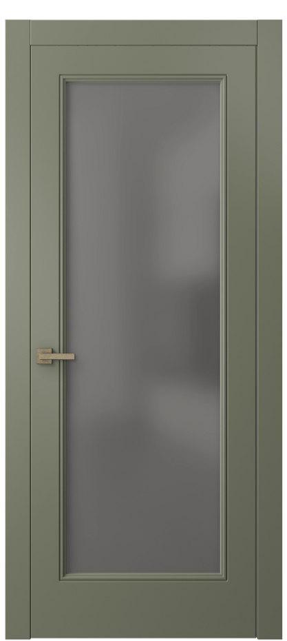 Межкомнатная дверь Линия 8300 Матовый оливковый тёмный Сатинированное серое стекло, триплекс Цена 75399 ₽ | Volhovec